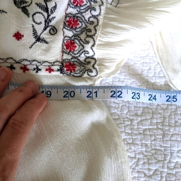 FREE People Boho Oversized Embroidered Tunic Rock it Tonight Top XS - Picture 14 of 16